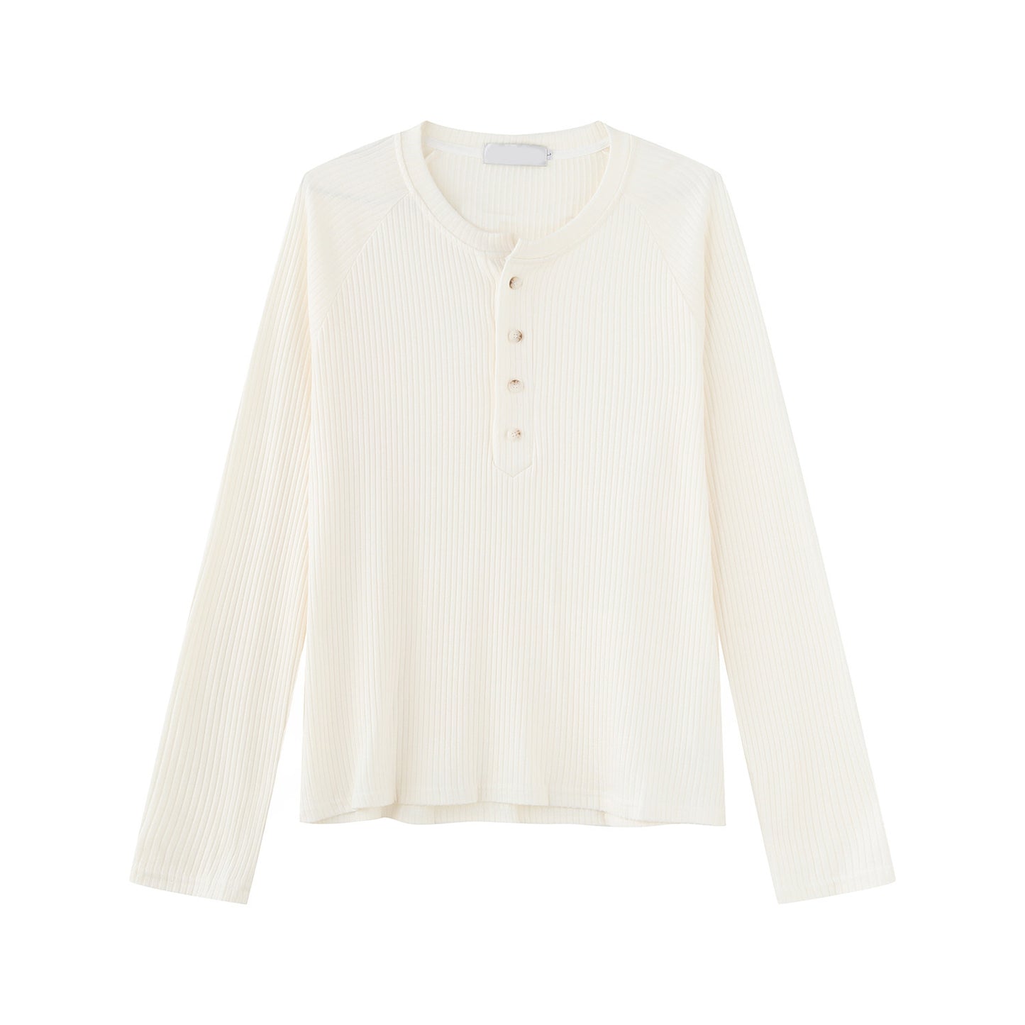 Rib Button Long Sleeve T-Shirt WN24952