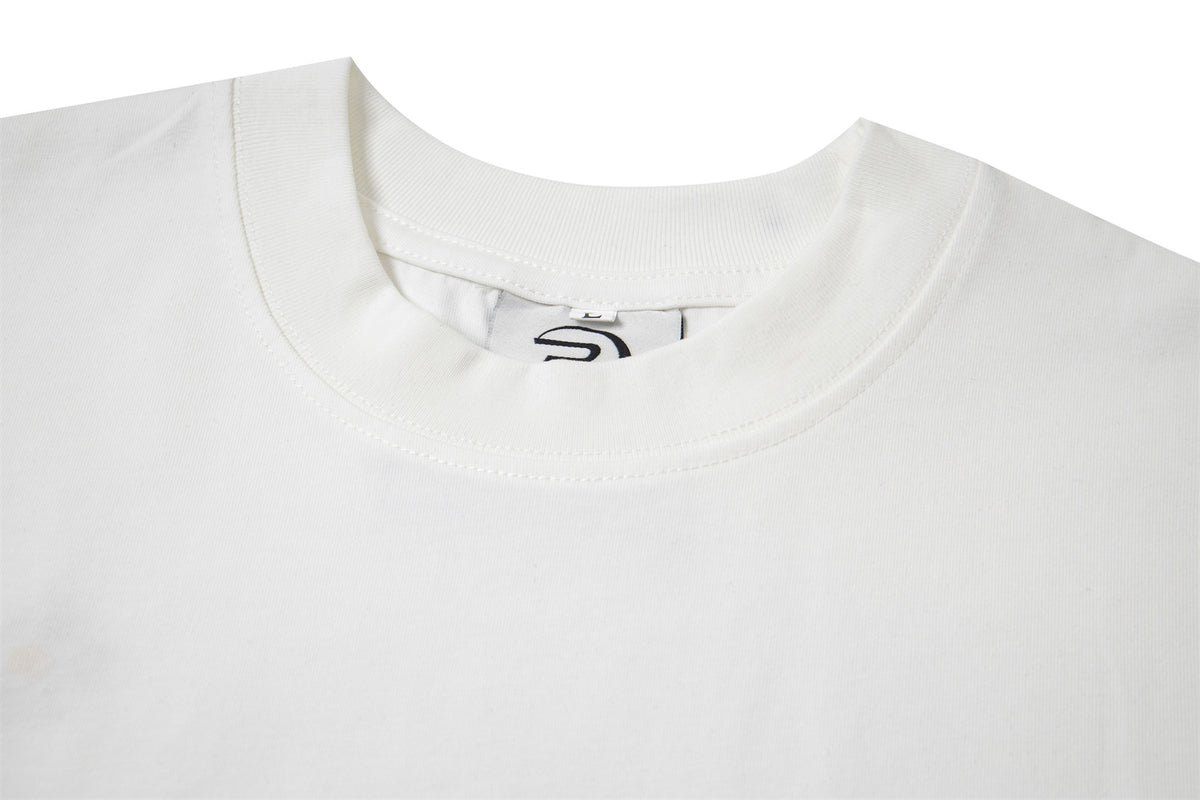 Flower Embroidery Handwritten Letter Short Sleeve T-Shirt WN26921