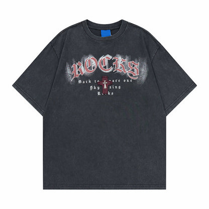 Damage Cross Graphic Design Short Sleeve T-Shirt WN24451