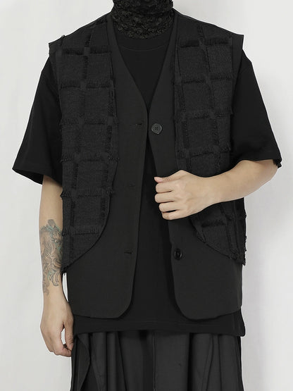 Fake Layered Design Vest Jacket WN20173