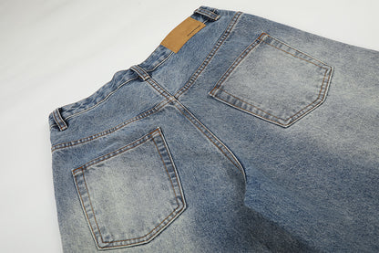 Washed Whisker Denim Half Jeans WN25790