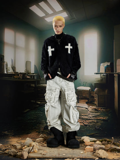 Furry Oversize Knit Hoodie WN21383