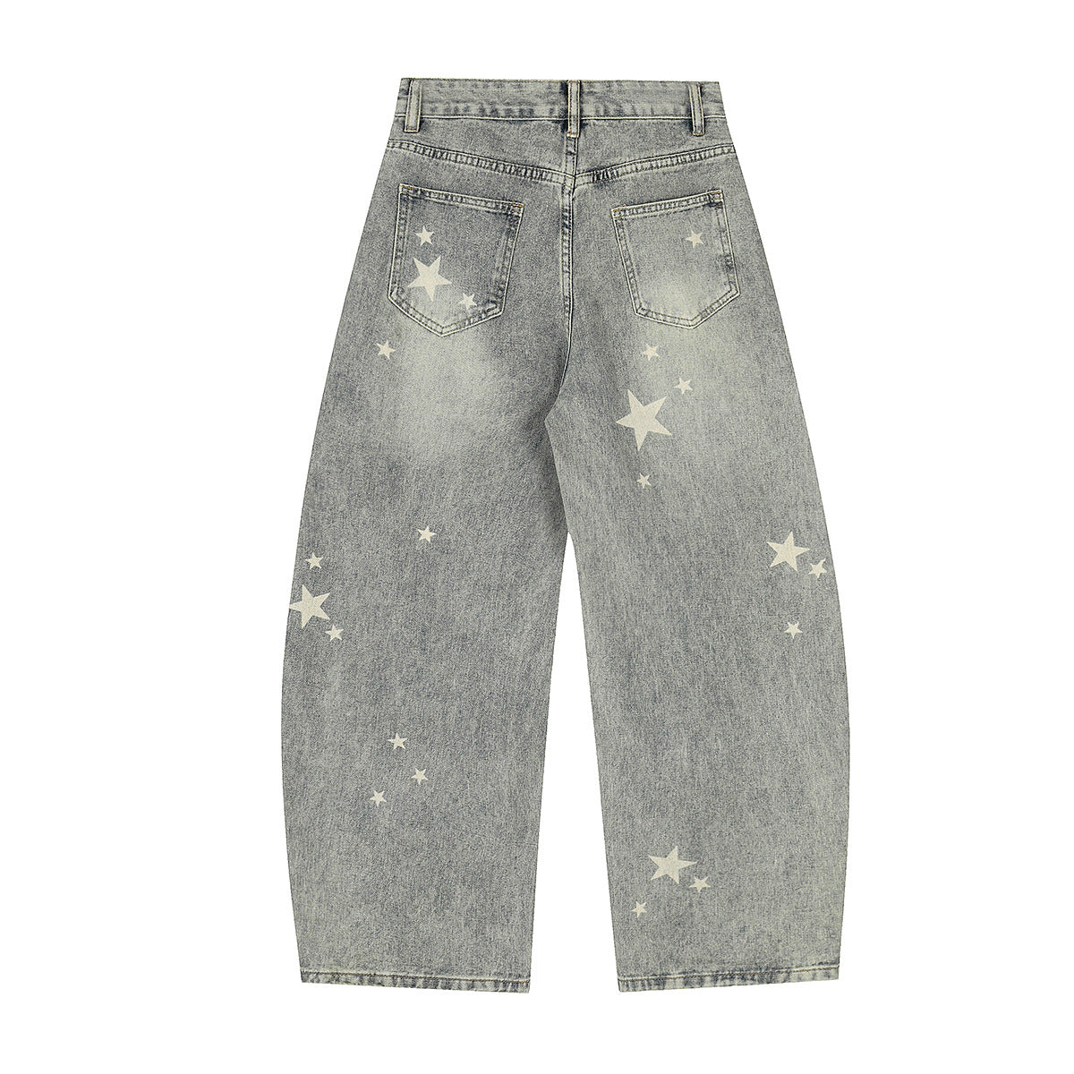 Star Print Curved Denim Jeans WN25482