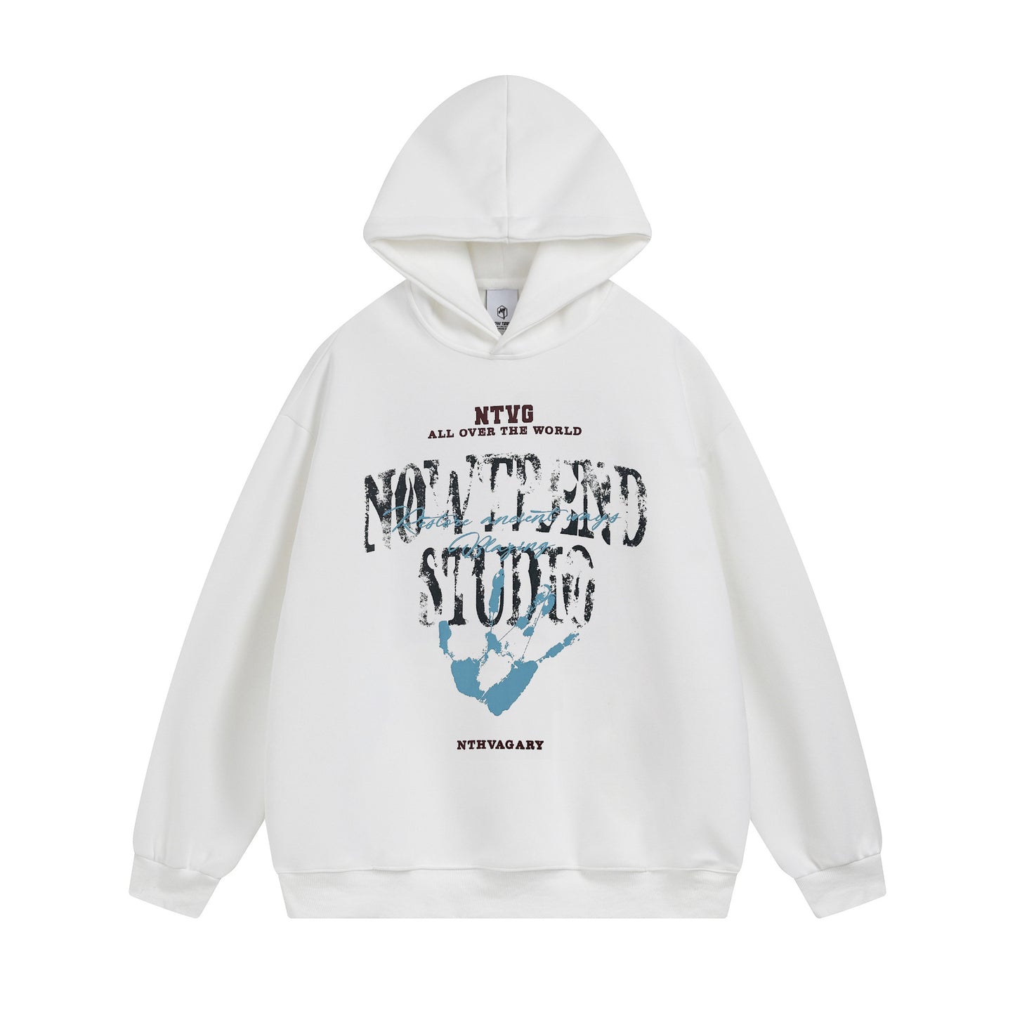 Washed SPRAY PAINT Letter Print Oversize Pullover Hoodie WN11461