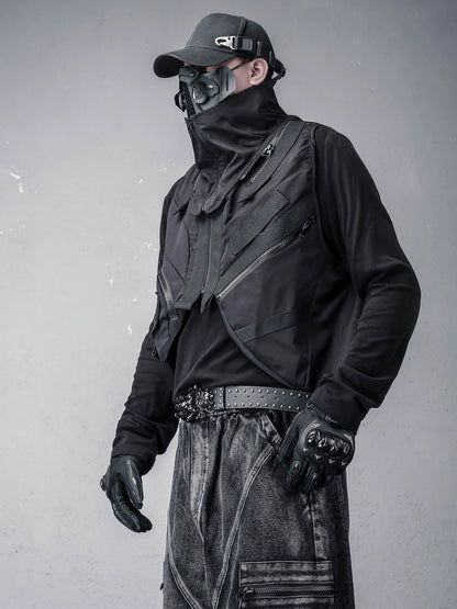 High-Neck Multi Pocket Mix Patch Tactical Vest WN22372