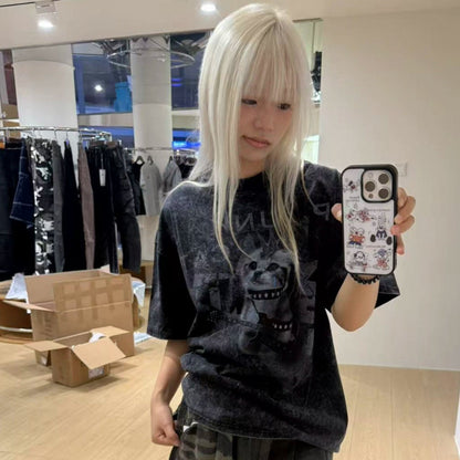 Cat Animal Print Oversize Short Sleeve T-Shirt WN20885