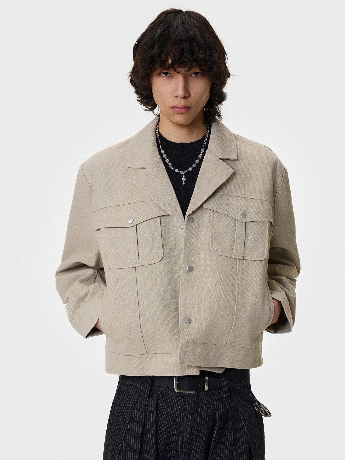 Canvas Multi-Pocket Short Jacket WN21402