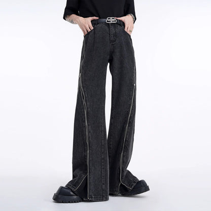 Zipper Slit Flare Denim Jeans WN6821