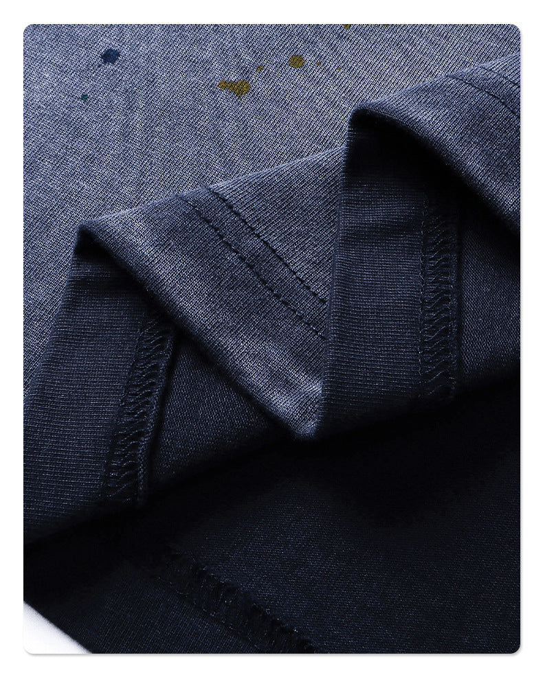 Ink Splash Spray Dye Washed Short Sleeve T-Shirt WN16275