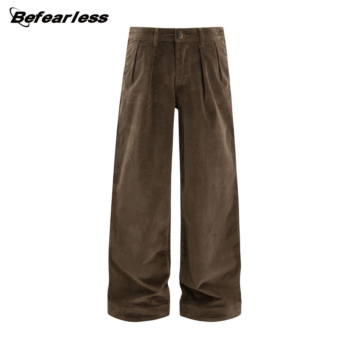 Washed Corduroy Pleats Wide Leg Pants WN26254