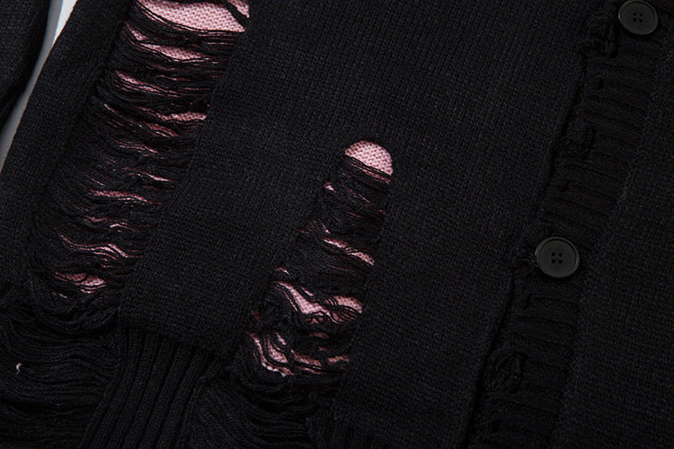 Damage Cutout Knit Sweater WN11444