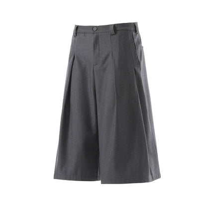 Drape Pleats Cropped Half Pants WN25777