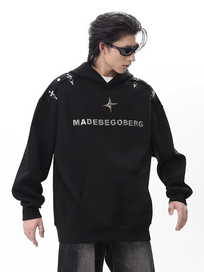 Metal Buckle Pullover Hoodie WN10471