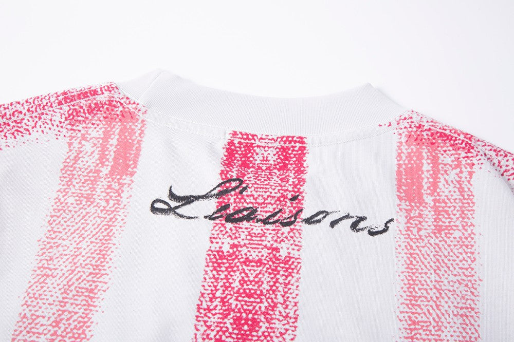 Gradient Spray Letter Print Oversize Short Sleeve T-Shirt WN27860