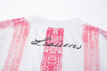 Gradient Spray Letter Print Oversize Short Sleeve T-Shirt WN27860