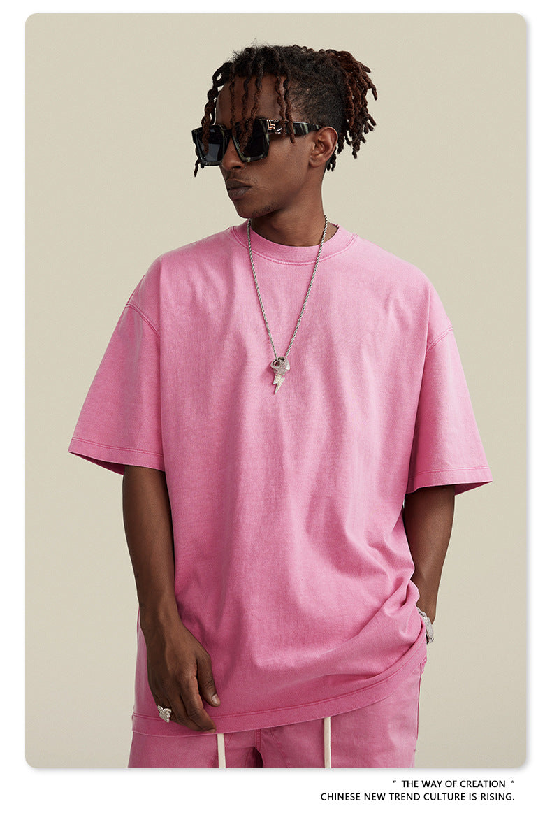 Washed Oversize Short-sleeve T-shirt WN6457