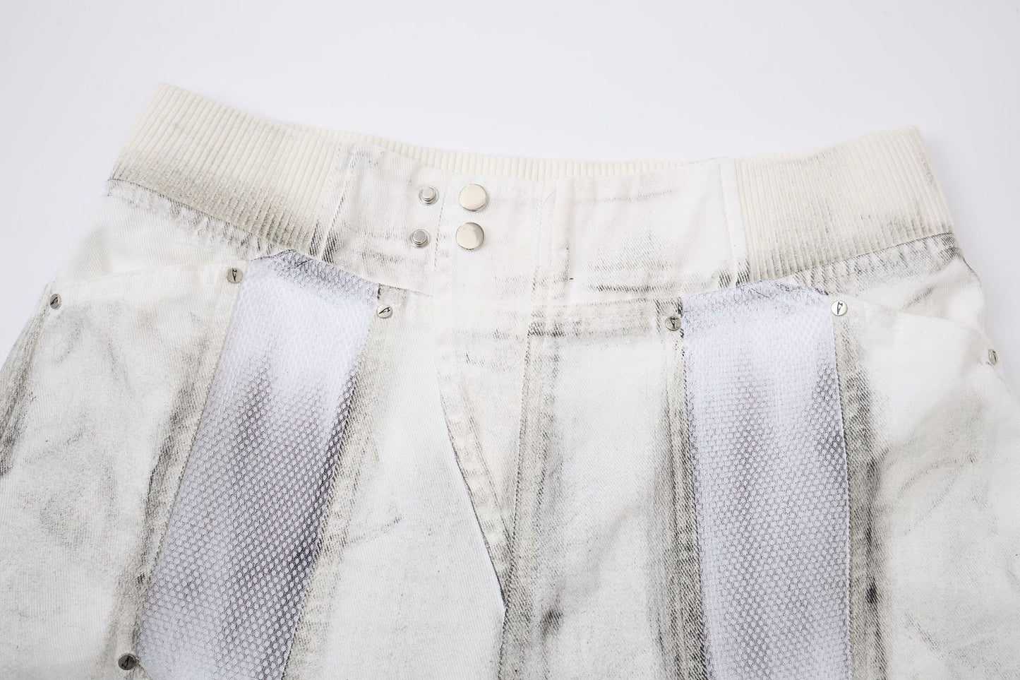 Damage Baggy Half Denim Jeans WN25584