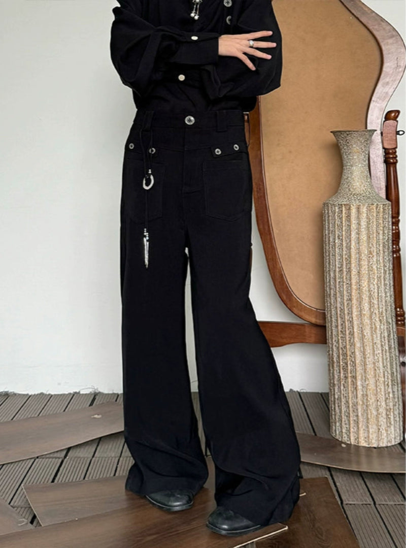 Minimalist Draping Straight Leg Trousers WN19979