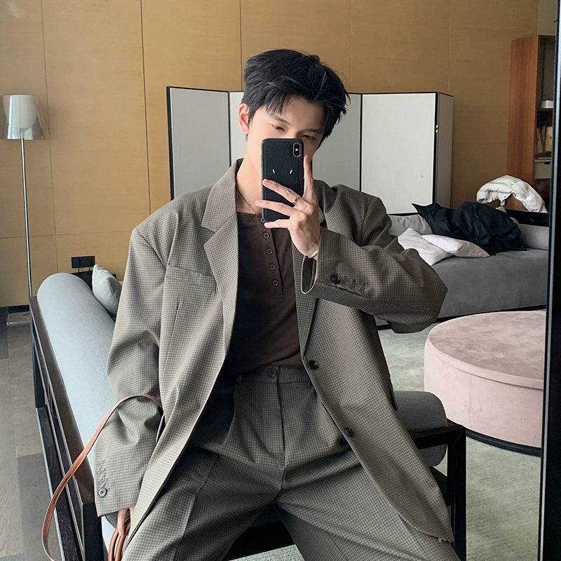 Plaid Tailored Jacket & Plaid Trousers Setup WN20410