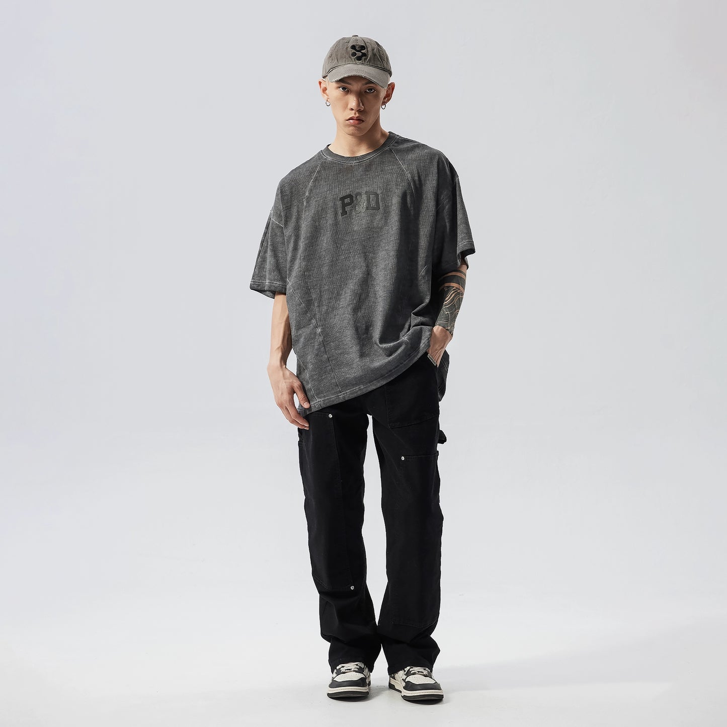 Logo Print Washed Oversize Short Sleeve T-Shirt WN17608