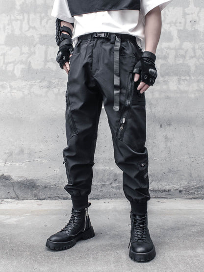Tactical Multi-Pocket Zipper Cuffed Cargo Pants WN22492