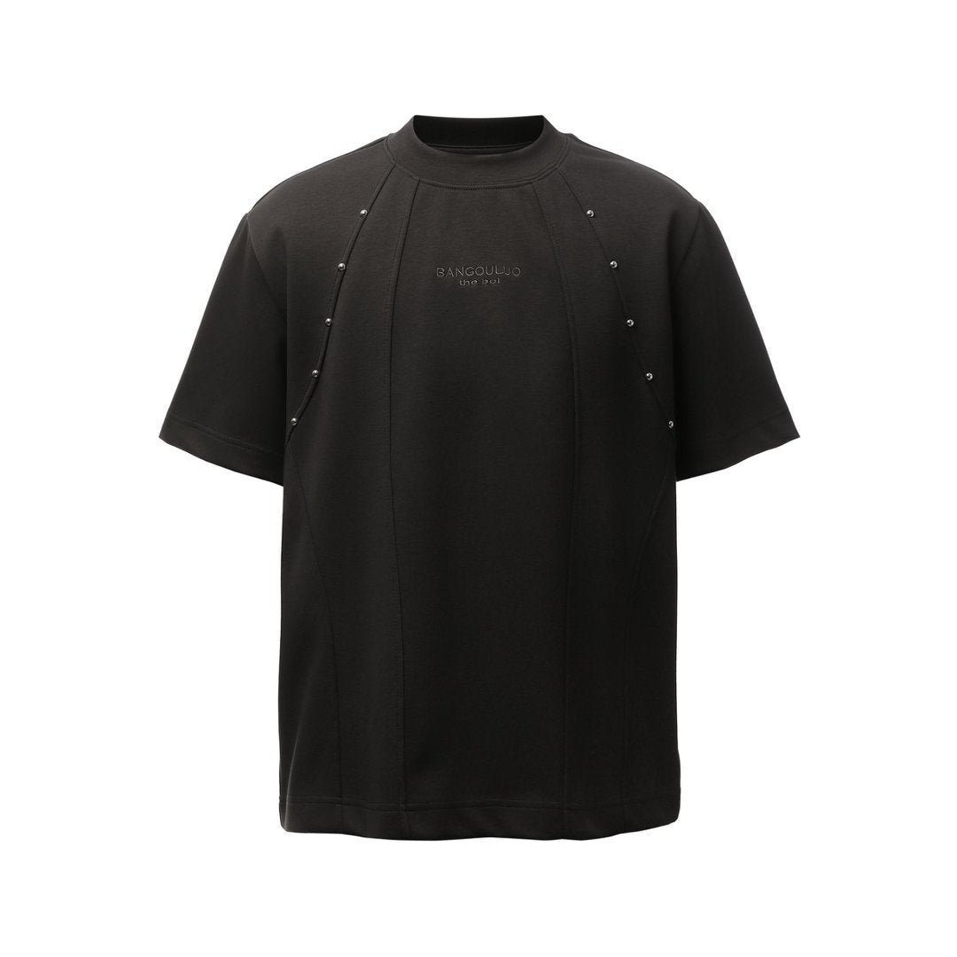 Heavyweight Double Yarn Deconstruction Beads Oversize Short Sleeve T-Shirt WN26083