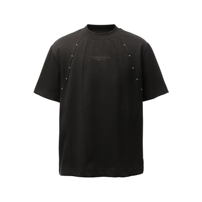 Heavyweight Double Yarn Deconstruction Beads Oversize Short Sleeve T-Shirt WN26083