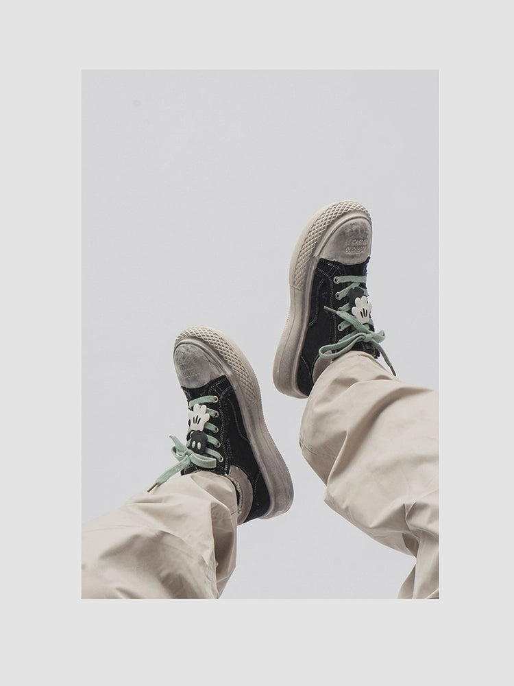 Canvas Damage Platform Derby Sneakers WN20775