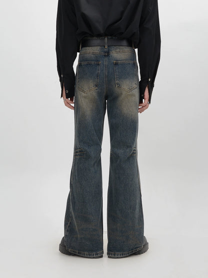 Washed Micro Flare Denim Jeans WN6141