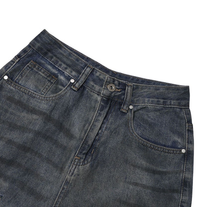 Washed Damage Wide Leg Denim Jeans WN26087
