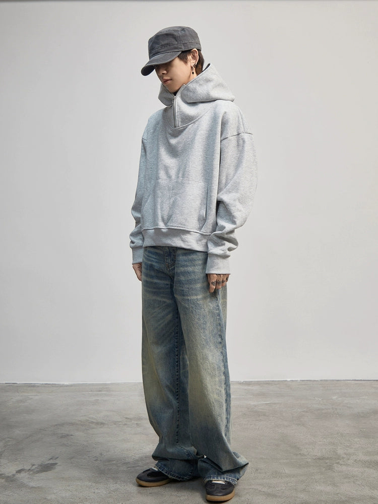 Washed Heavy Oversize Zipper Hoodie WN21179