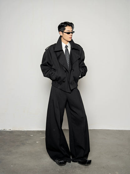 Large Lapel Wide Shoulder Short Jacket WN20875