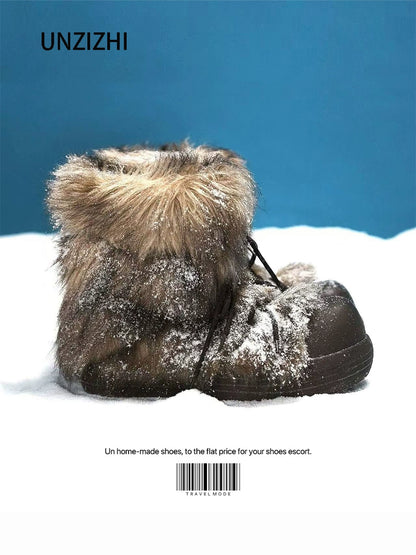 Fur Lined Chunky Sole Snow Boots WN20798