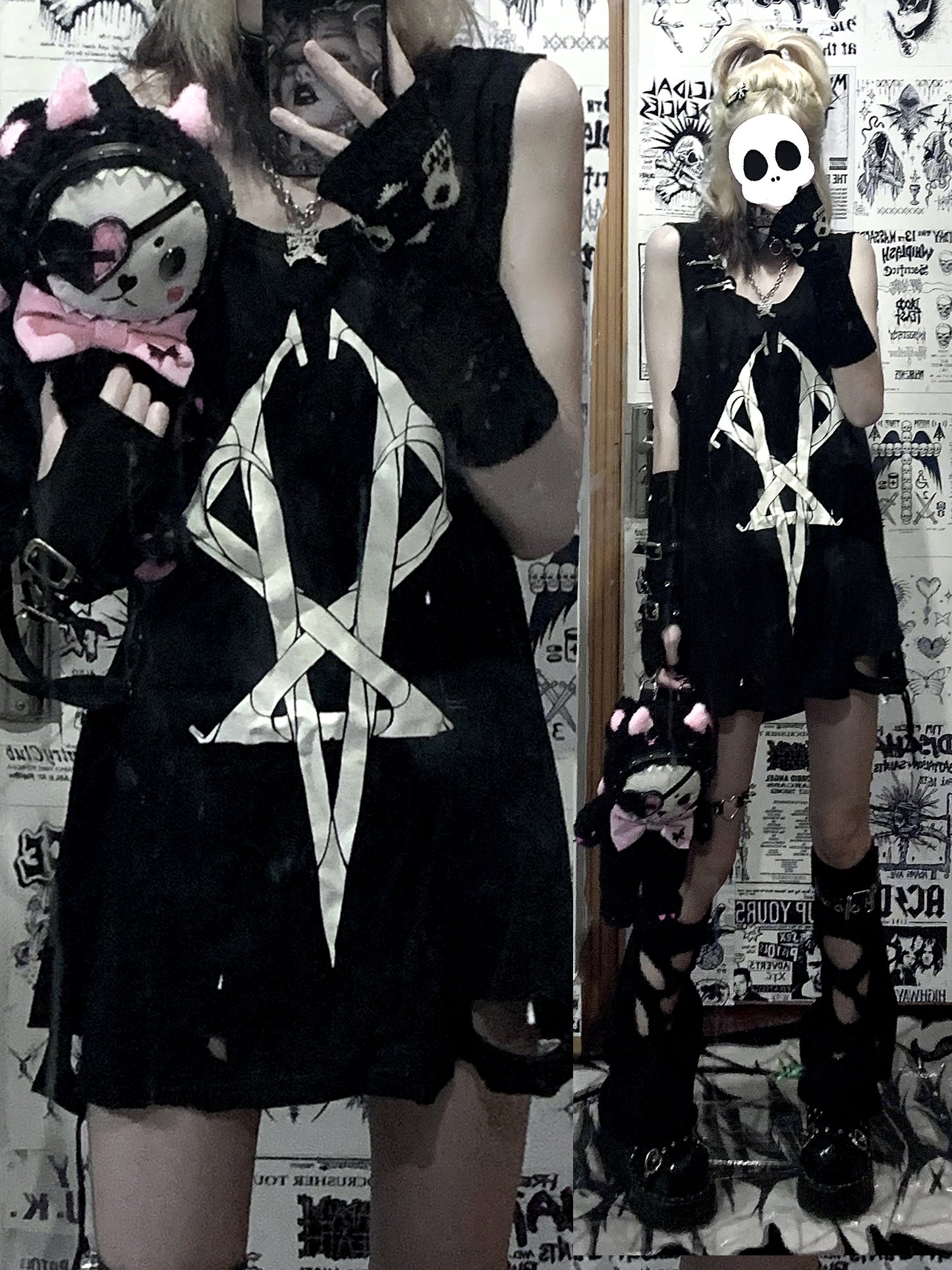 Dark Rock Design Oversize Sleeveless T-Shirt WN15611