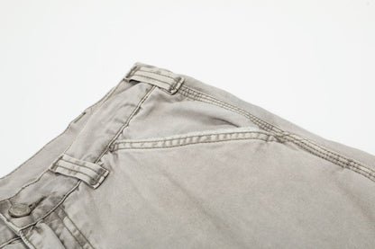 Washed Multi-Pocket Wide Leg Cargo Pants WN25852