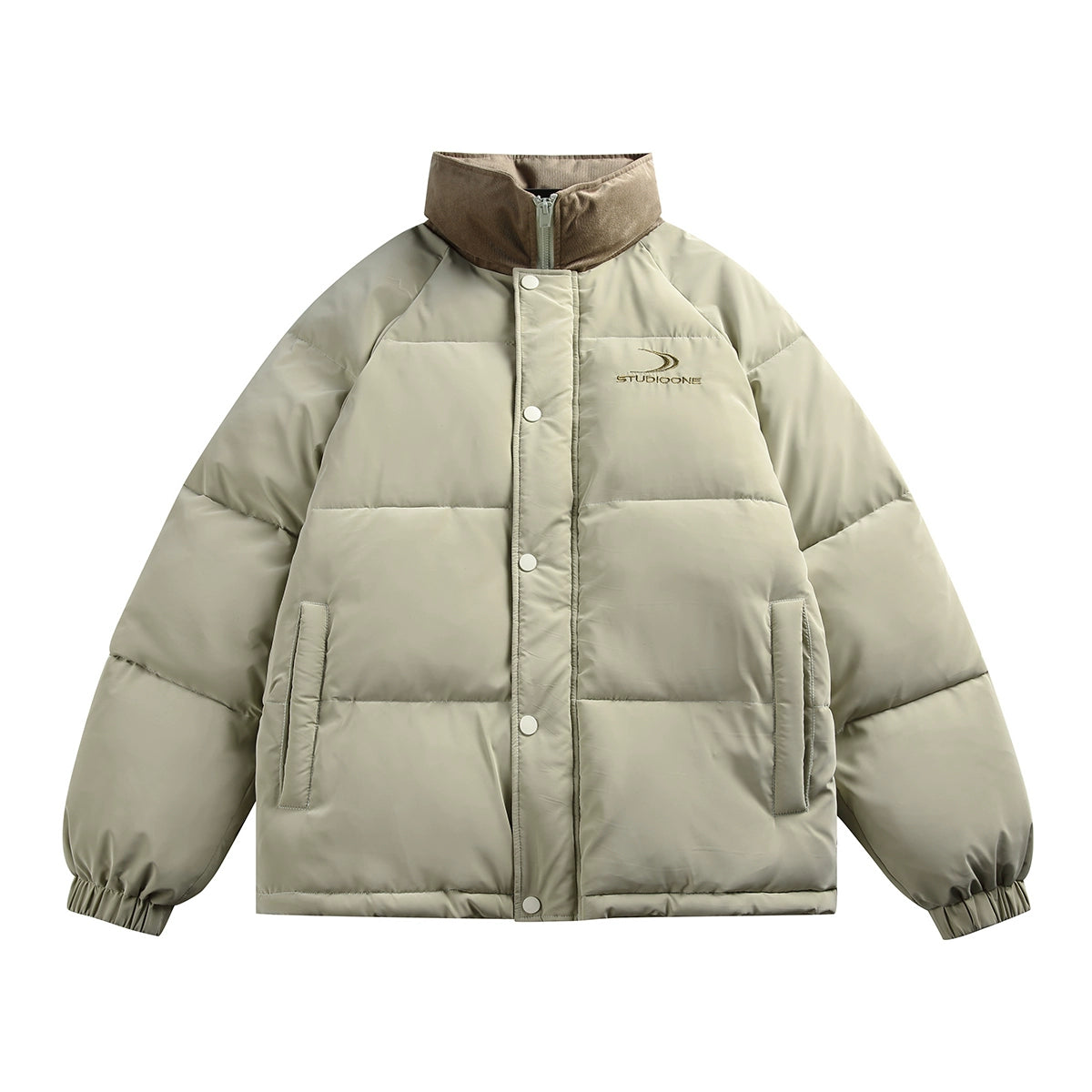 Corduroy Neck Oversize Puffer Jacket WN10407