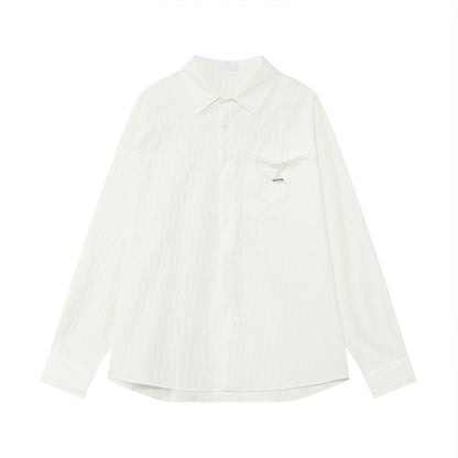 Textured Plain Long-Sleeve Shirt WN24960