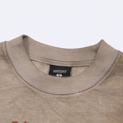 Washed Dirty Dye Graphic Print Long Sleeve T-Shirt WN25719