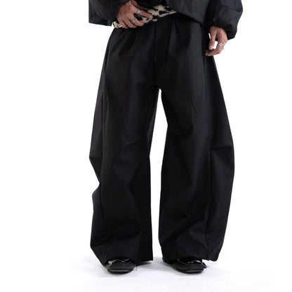 Asymmetrical Draped Adjustable Flare Wide Leg Trousers WN20646