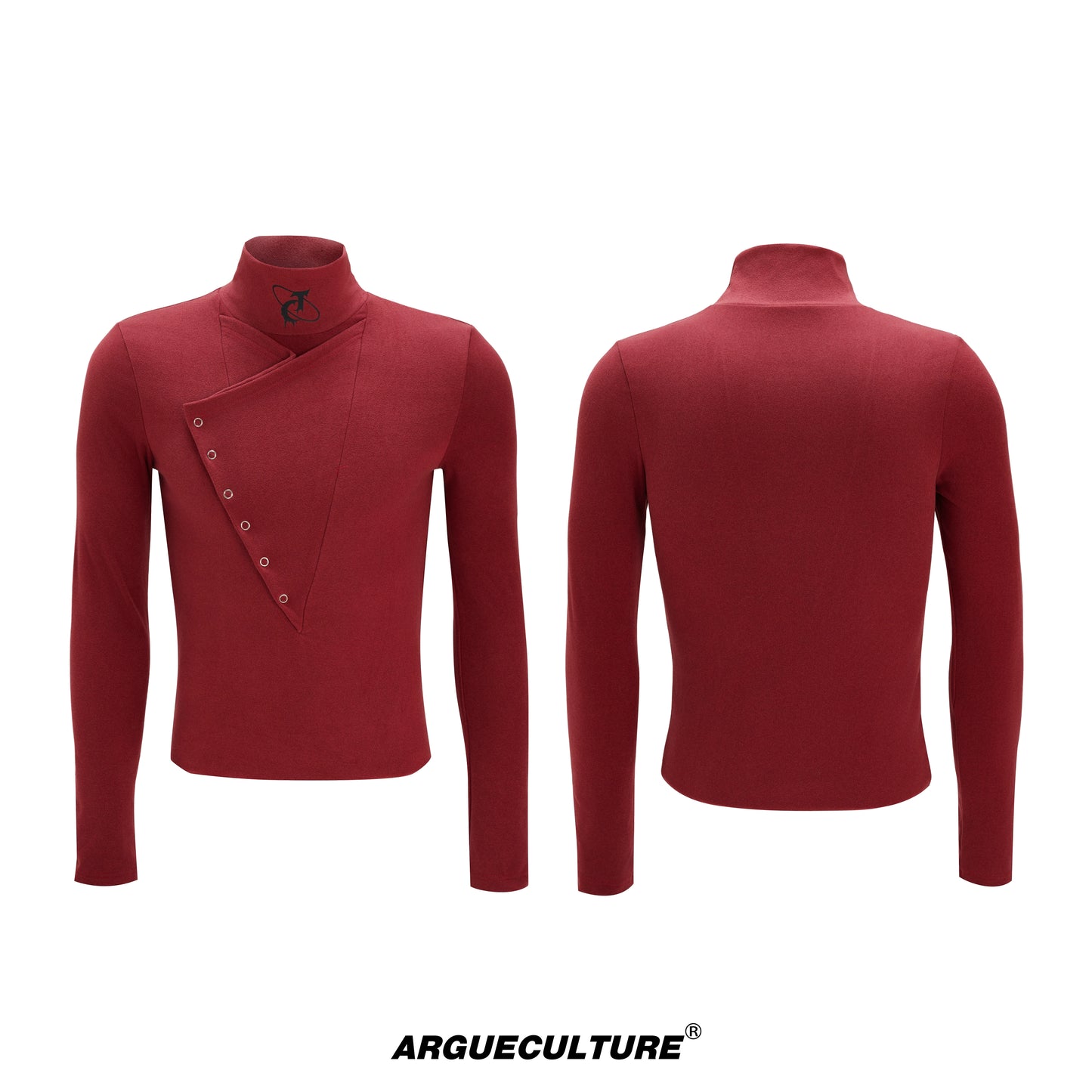 High-Neck Splice Thermal Long Sleeve T-Shirt WN22597