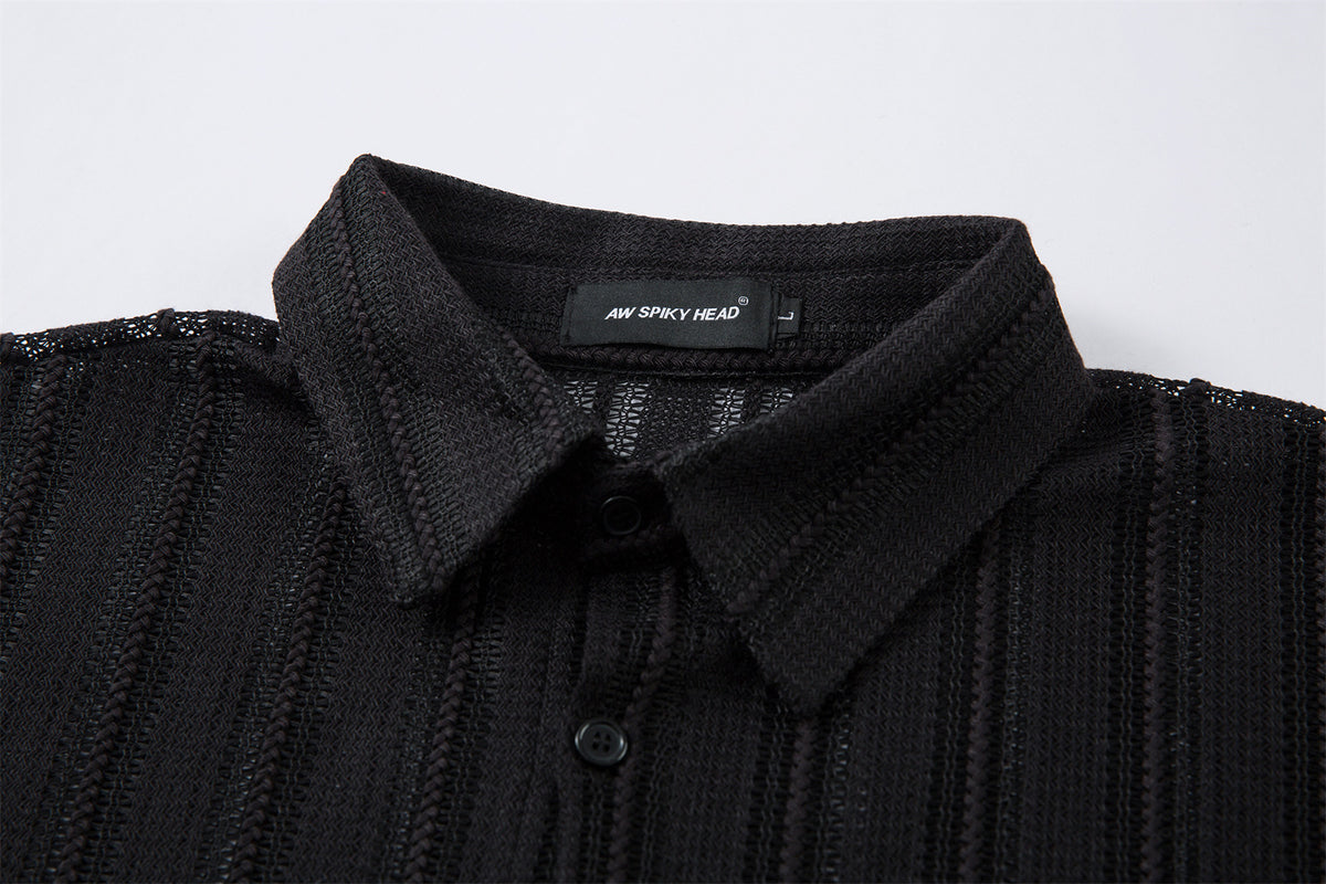Hollow Lightweight Breathable Short Sleeve Shirt WN26847