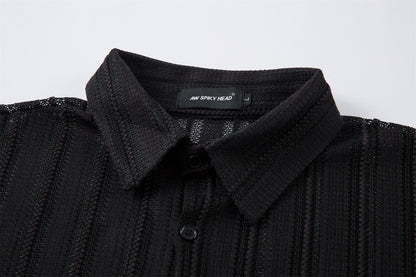 Hollow Lightweight Breathable Short Sleeve Shirt WN26847