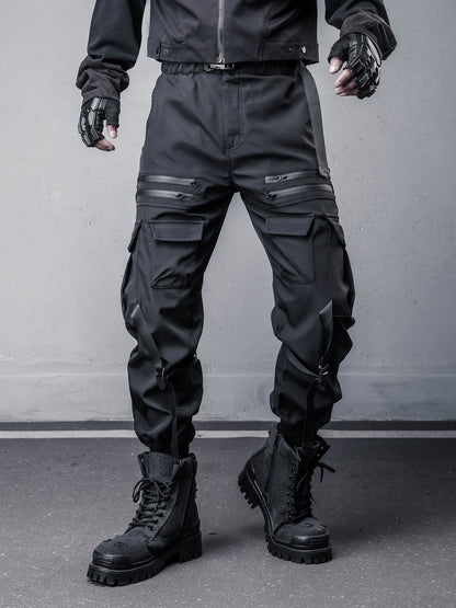 Tactical Ribbon Strap Cuffed Cargo Pants WN22568