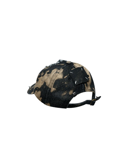 Cross Metal Hollow Tie-Dye Washed Cap WN21113