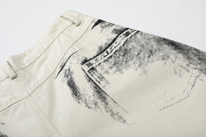 Brush Paint Cropped Pants WN25508
