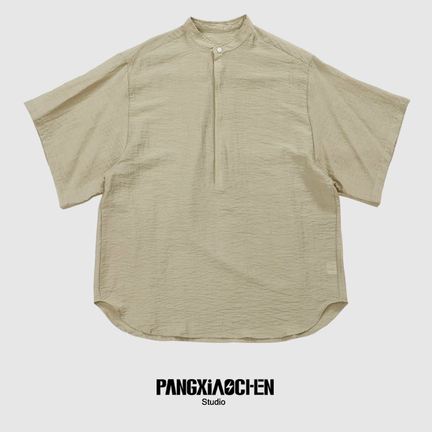 Standing-Collar Sleeve Short Sleeve Shirt WN20155