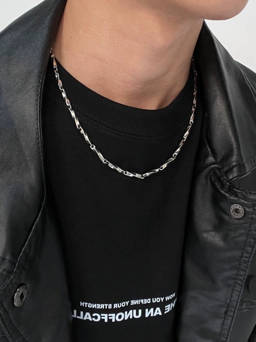 Mobius Design Titanium Steel Necklace & Bracelet WN19258