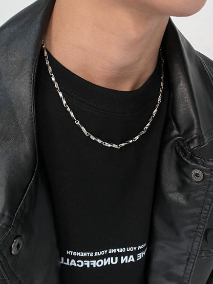 Mobius Design Titanium Steel Necklace & Bracelet WN19258