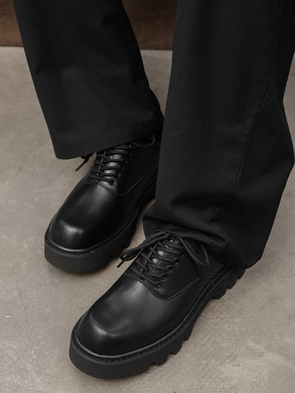 Lace Up Thick Sole PU Leather Shoes WN24570
