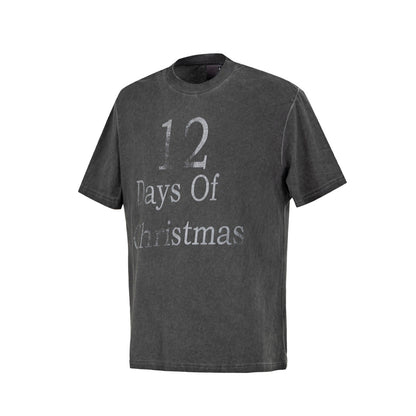 Washed Letter Print Oversize Short Sleeve T-Shirt WN26111